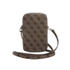 Guess PU 4G Triangle Logo Phone Bag Zipper, Brown