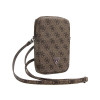 Guess PU 4G Triangle Logo Phone Bag Zipper, Brown