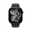 Apple Watch Series 11 GPS 46mm Jet Black Aluminium Case with Black Sport Band - S/M
