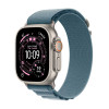 Apple Watch Ultra 3 GPS + Cellular Natural Titanium Case with Light Blue Alpine Loop - Small