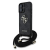Guess PU 4G Metal Logo Crossbody iPhone 16, Black