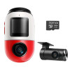 70mai Cam X800 4K červená SET + Rear Cam + 128GB microSD karta