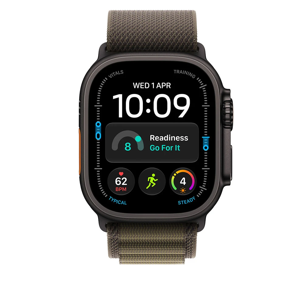 Apple 49mm Dark Olive Alpine Loop L – Black Titan – náhled 3