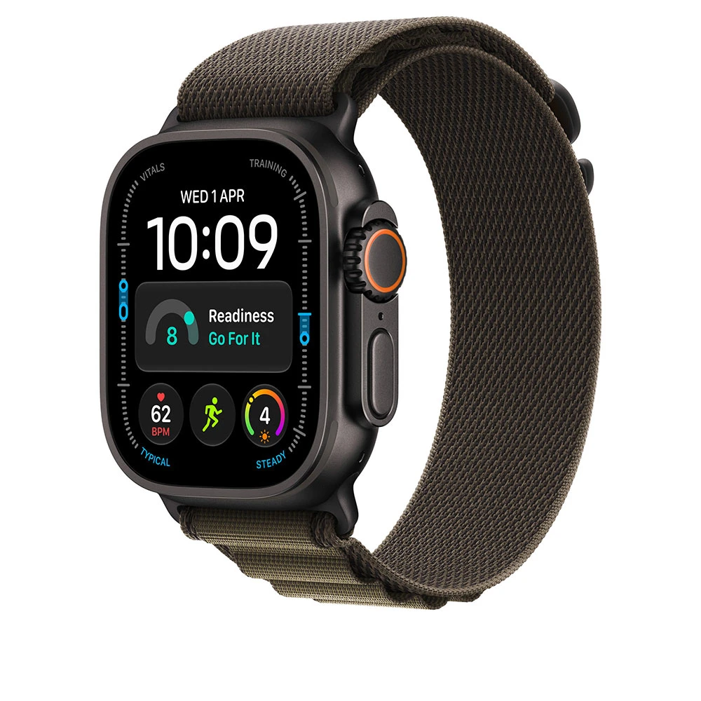 Apple 49mm Dark Olive Alpine Loop M – Black Titan – náhled 2