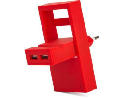 USBEPOWER ROCK Pocket charger 2Ports stand Coral