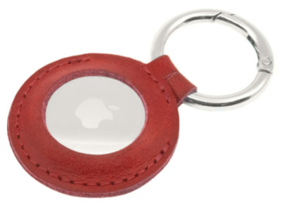 FIXED Case for AirTag z pravé hovězí kůže, Red