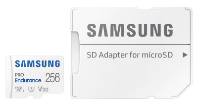 Samsung micro SDXC 256GB PRO Endurance + SD adapté