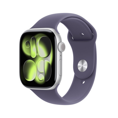 Apple Watch Series 11 GPS 42mm Silver Aluminium Case with Purple Fog Sport Band - S/M