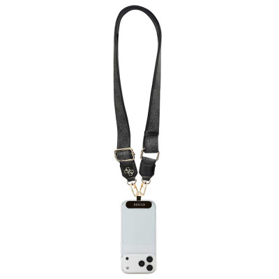 Guess Crossbody popruh PU 4G Metal Logo, Black