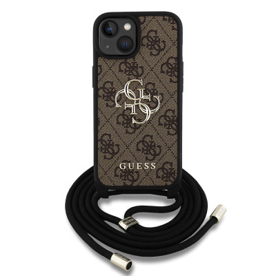 Guess PU 4G Metal Logo Crossbody iPhone 15, Brown