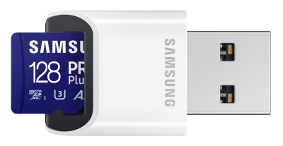 Samsung micro SDXC 128GB PRO Plus + USB adaptér