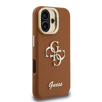 Guess 4G Logo Stand Camera Frame iPhone 16, Brown