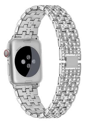 Worryfree Diamond Blocks Apple 42/44/45mm, Silver