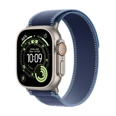 Apple Watch Ultra 3 GPS + Cellular Natural Titanium Case with Blue/Bright Blue Trail Loop - M/L