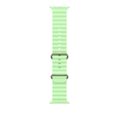 49mm Neon Green Ocean Band Natural Titanium Finish