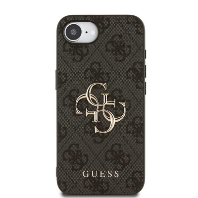 Guess PU 4G Metal Logo kryt pro iPhone 16e, Grey