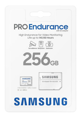 Samsung micro SDXC 256GB PRO Endurance + SD adapté