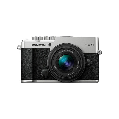 OM SYSTEM PEN body silver Zuiko 14-42mm black