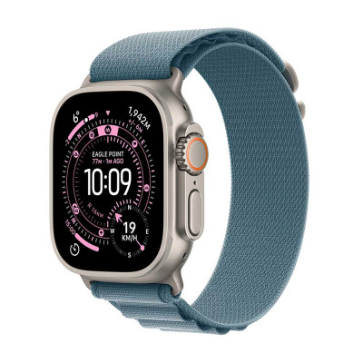 Apple Watch Ultra 3 GPS + Cellular Natural Titanium Case with Light Blue Alpine Loop - Large