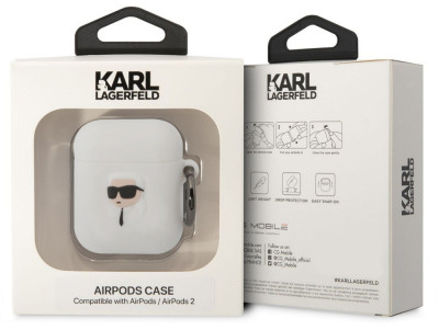 Karl Lagerfeld 3D Logo NFT Karl Airpods 1/2, White