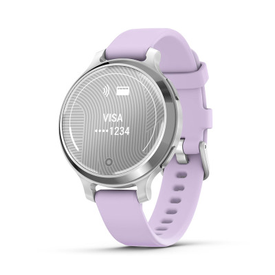Garmin Lily 2 Active, Silver / Purple Jasmine Silicone Band