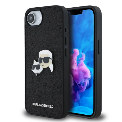 Karl Lagerfeld Glitter Metal K+Ch iPhone 16e Black