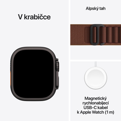 Apple Watch Ultra 4 Black Titanium, Burgundy Alpine, S