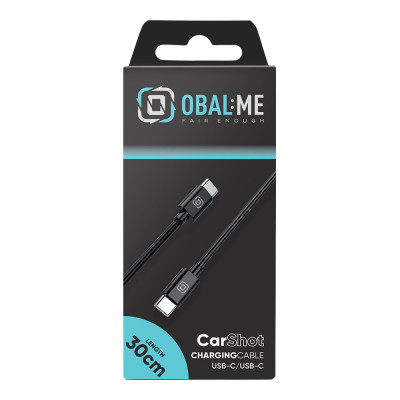 OBAL:ME CarShot USB-C/USB-C kabel 30cm Black