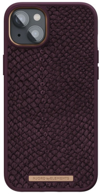 Njord Salmon Leather Case iPhone 14 Plus, Aubergin