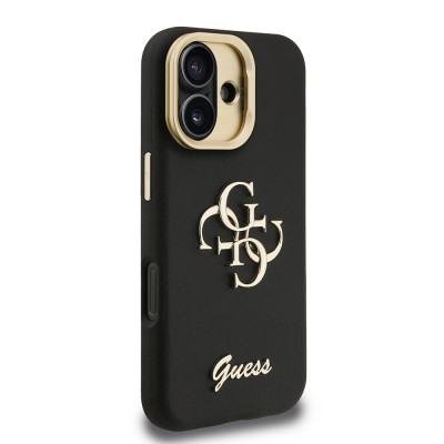Guess 4G Logo Stand Camera Frame iPhone 16, Black