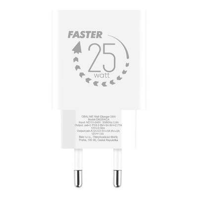 OBAL:ME cestovní nabíječka USB-A + USB-C 25W White