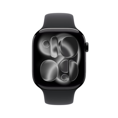 Apple Watch Series 11 GPS 46mm Jet Black Aluminium Case with Black Sport Band - M/L