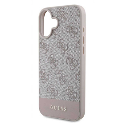 Guess PU 4G Stripe zadní kryt iPhone 16, Pink