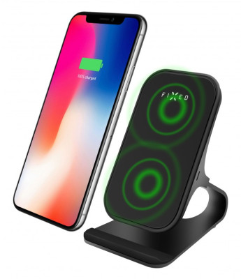 FIXED Frame Wireless Charge stojánek 15W, Black