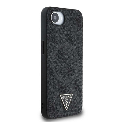 Guess PU 4G Triangle Logo MagSafe iPhone 16e,Black