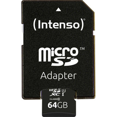 Intenso 64GB micro SDXC PRO UHS-I + adaptér
