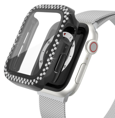 Worryfree Bling Bumper Case Apple Watch 45mm,Black