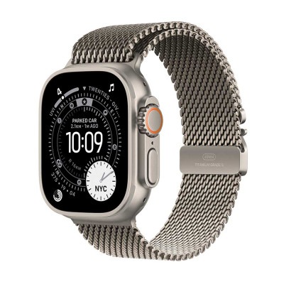 Apple Watch Ultra 3 GPS + Cellular Natural Titanium Case with Natural Titanium Milanese Loop - Small