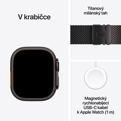 Apple Watch Ultra 4 Black Titanium, Black Titanium Milanese, L