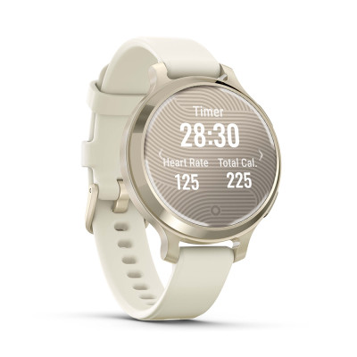 Garmin Lily 2 Active, Lunar Gold / Bone Silicone Band