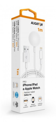 Aligator nabíjecí kabel 2v1 pro iPhone/iPad/Watch