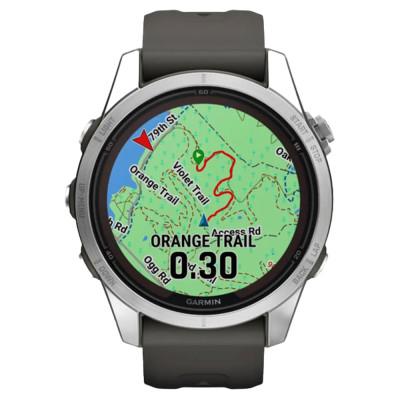 Garmin fenix 7S Pro Solar, Silver/Black Band