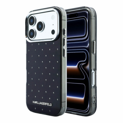 Karl Lagerfeld Rhinestones iPhone 18 Pro,Black