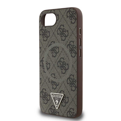 Guess PU 4G Triangle Logo MagSafe iPhone 16e,Brown