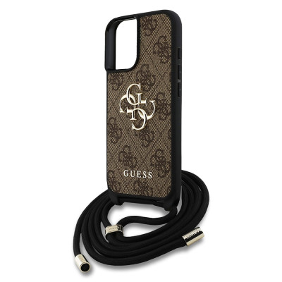 Guess PU 4G Metal Logo Crossbody iPhone 16, Brown