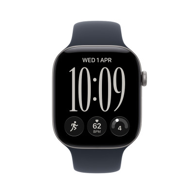 Apple Watch Series 12 46mm vesmírně šedý hliník s námořnicky modrým sportovním řemínkem, M/L