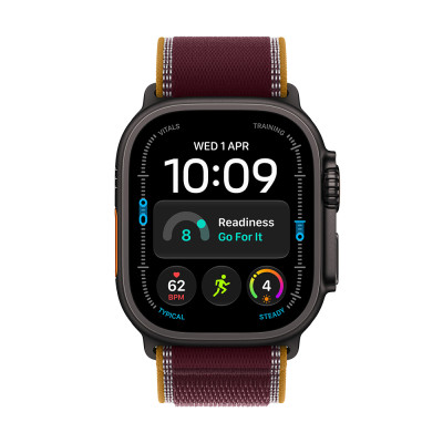 Apple Watch Ultra 4 Black Titanium, Burgundy Trail, S/M