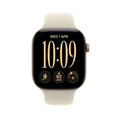 Apple Watch Series 12 42mm světle zlatý hliník s pískovým sportovním řemínkem, S/M