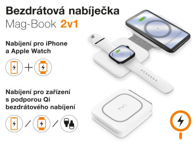 Aligator Mag-Book 2v1 15W pro iPhone a Apple Watch