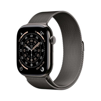 Apple Watch Series 11 GPS + Cellular 46mm Slate Titanium Case with Slate Milanese Loop - M/L